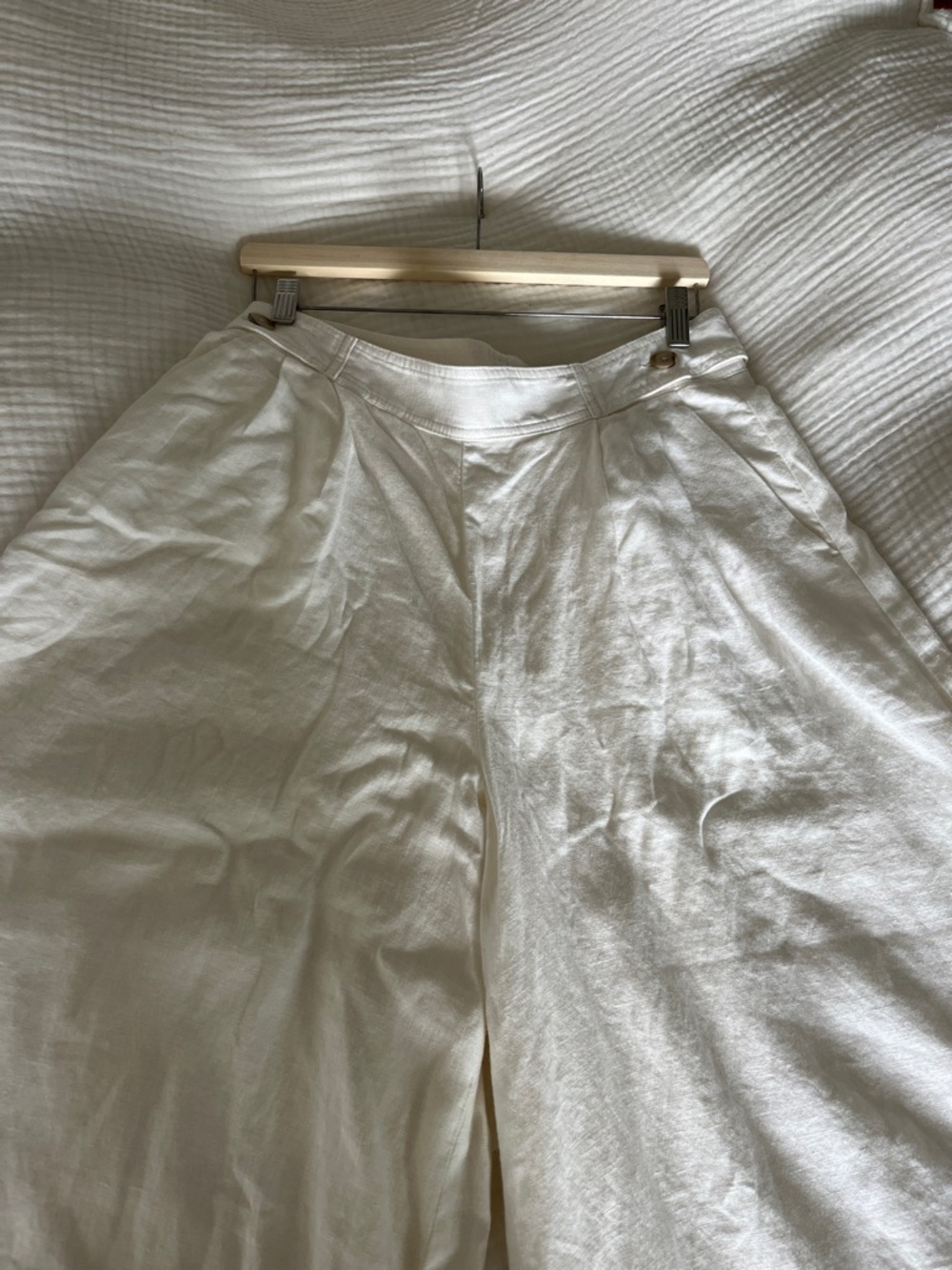 Banana Republic white size 10 Tall linen pants